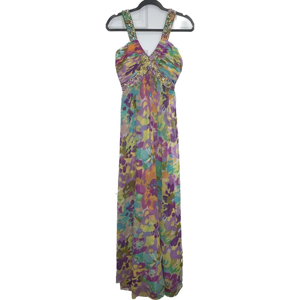 Mary L. Couture Multicolored Maxi Dress